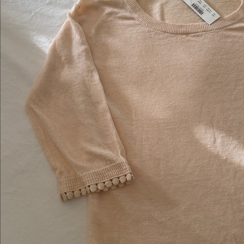 J. Crew Scoop Neck Sweater in Light Peach